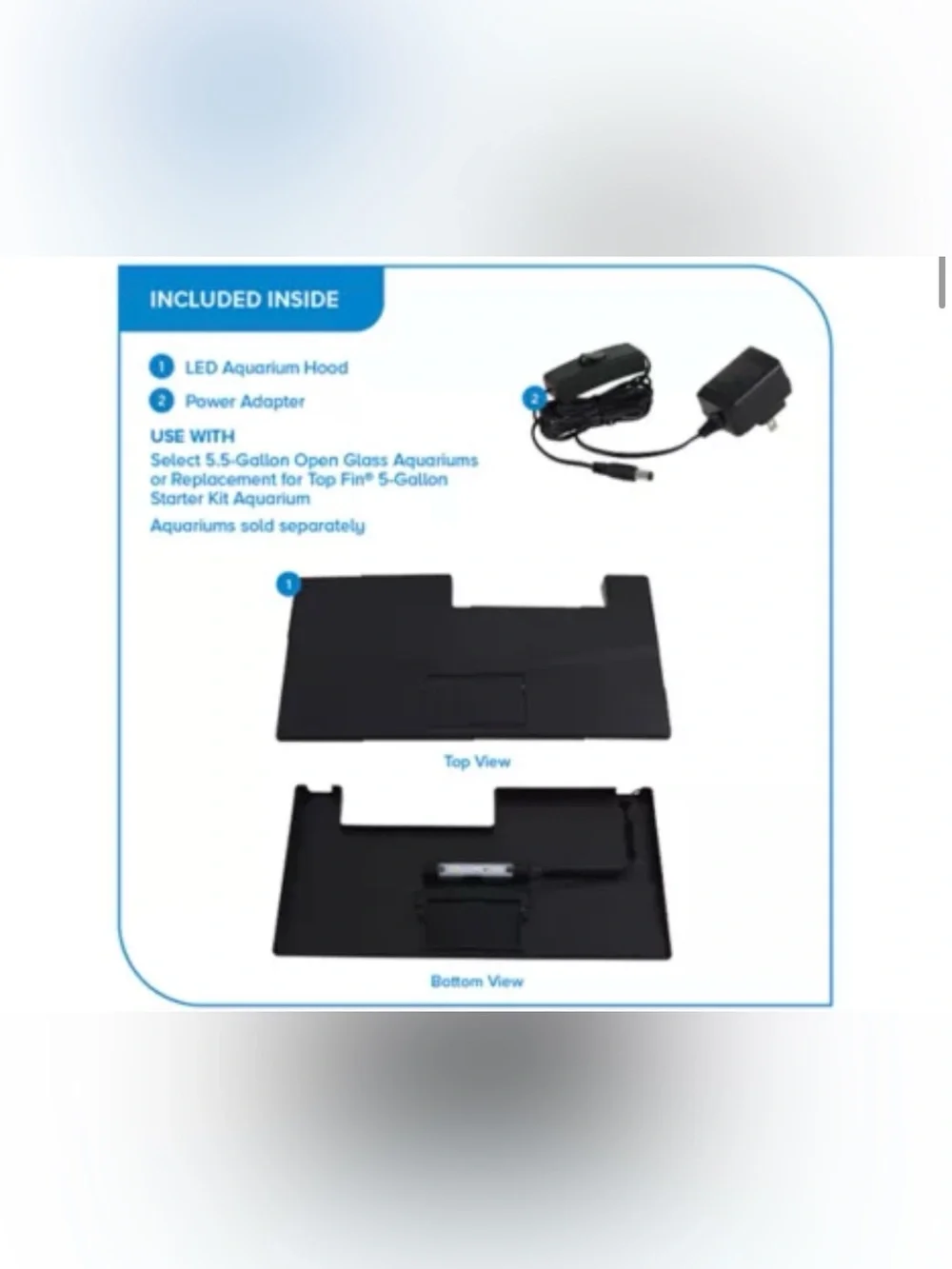 Top Fin® LED Aquarium Hood - LED Fish Tank Hood - 20 Gallon